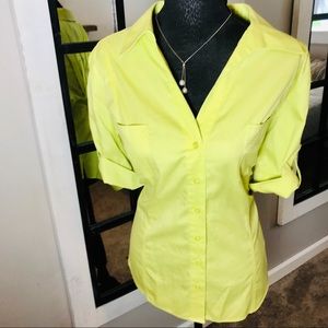 Lime green button down